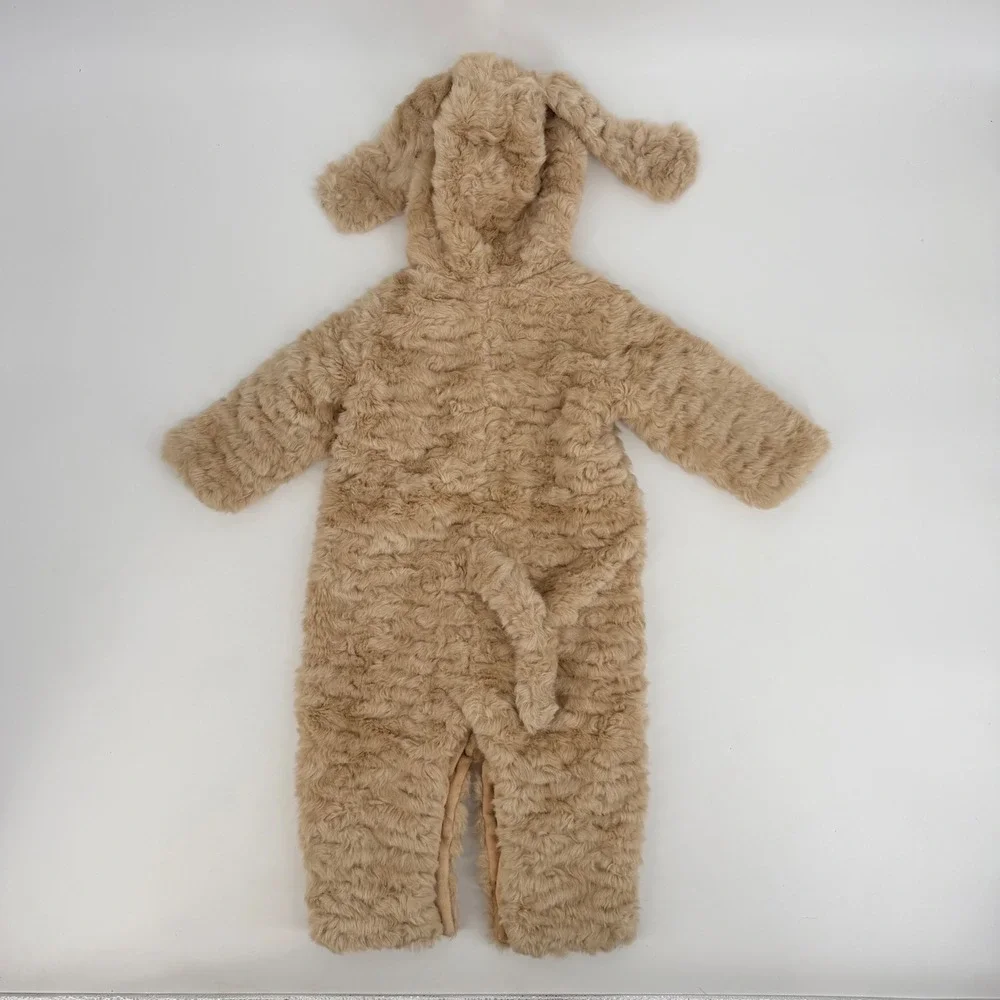 Pottery Barn Kids Puppy Costume 12-24 Months Tan Faux Fur Halloween One Piece - Picture 3 of 8